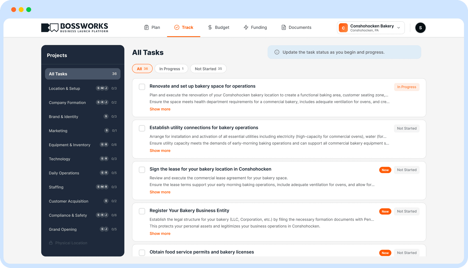 BossWorks Projects & Tasks
